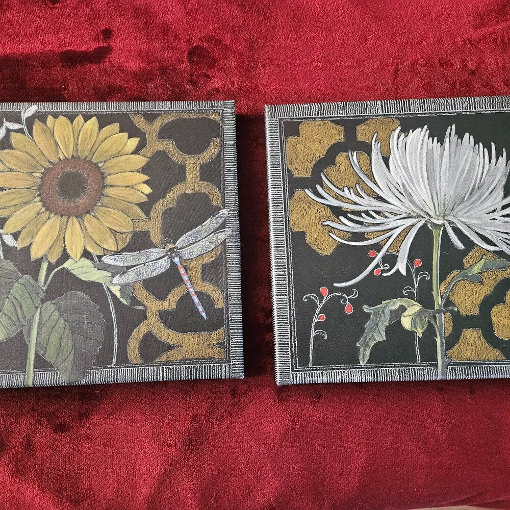 gilt slate flora IV CANVAS WALL ART BY ARTIST HOPE HANSEN